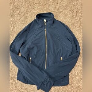 Define Cropped Jacket in Blue Twill